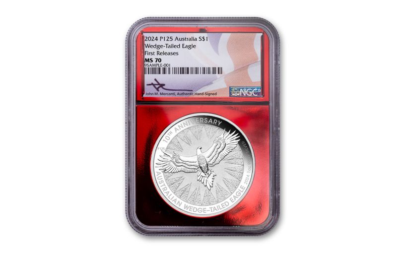 2024 P $1 Australia 1oz Silver Wedge Tailed Eagle NGC MS70
